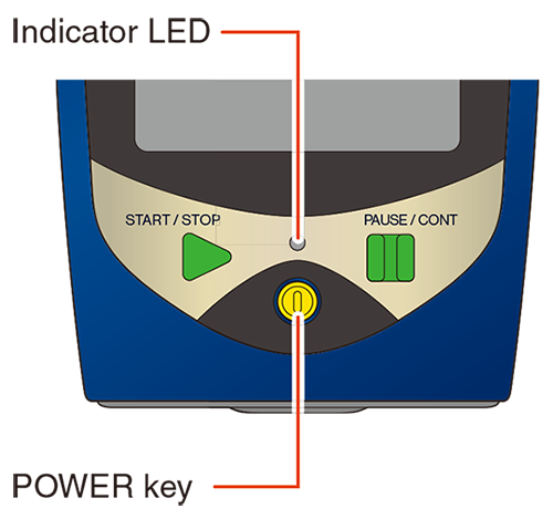 Press and hold the POWER key for several seconds.