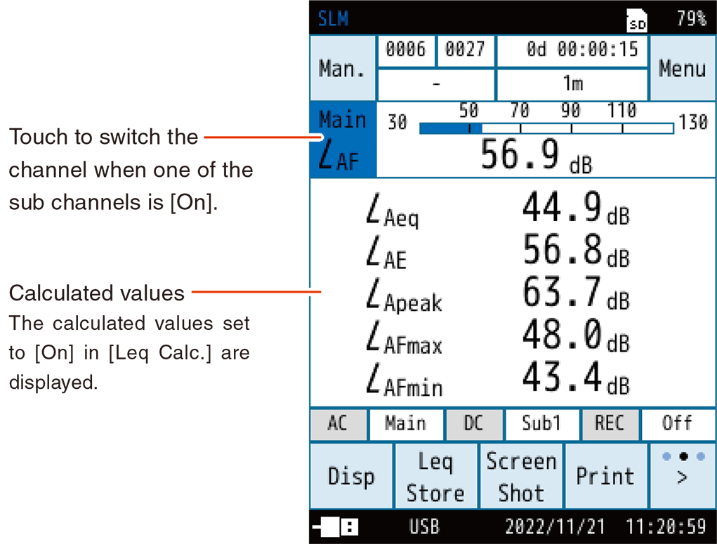 Calculated value screen