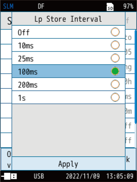 Lp Store Interval  (Auto mode, Timer Auto mode)