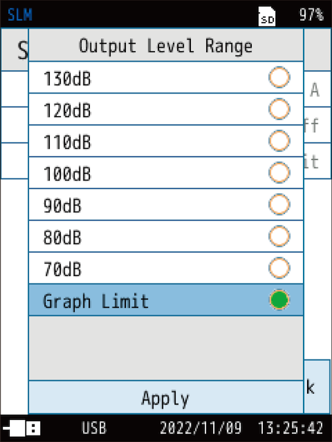 Output Level Range