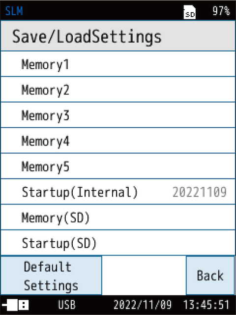 Select the setting file you want to load.