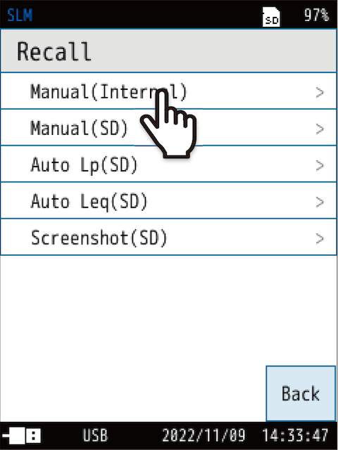 Touch [Manual (Internal)].