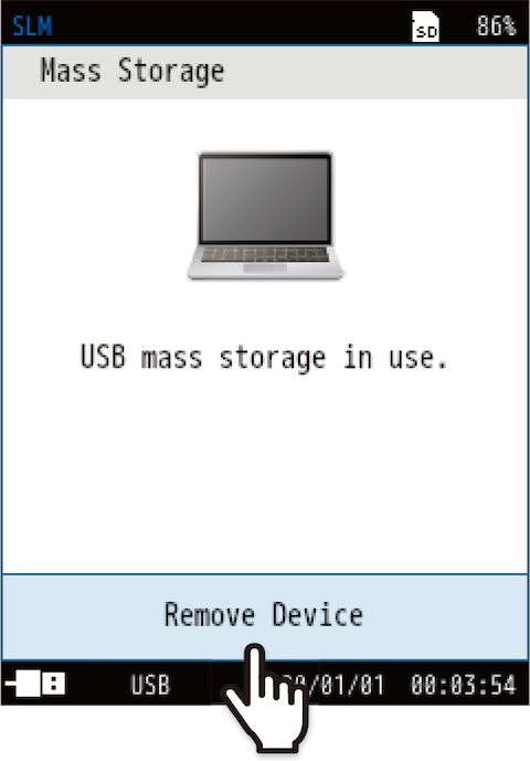 To remove the main unit, touch [Remove Device] displayed on the screen of the main unit.