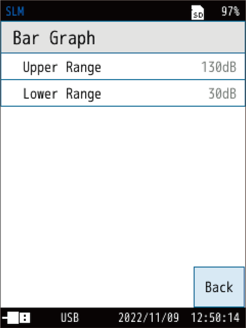 Touch [Upper Range] or [Lower Range], and then select a value.