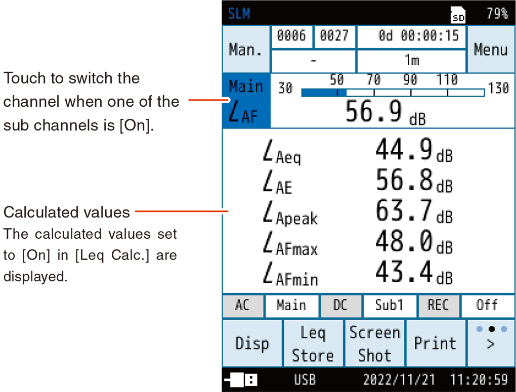 Calculated value screen