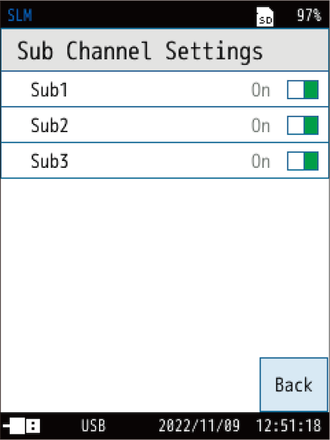 Sub Channel Settings