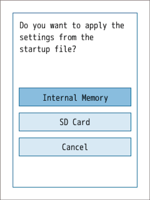 Startup file loading function