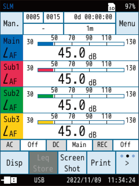 Press the START/STOP key to start the measurement.